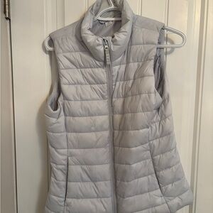 Old Navy Light Gray Quilted Puffer Vest
